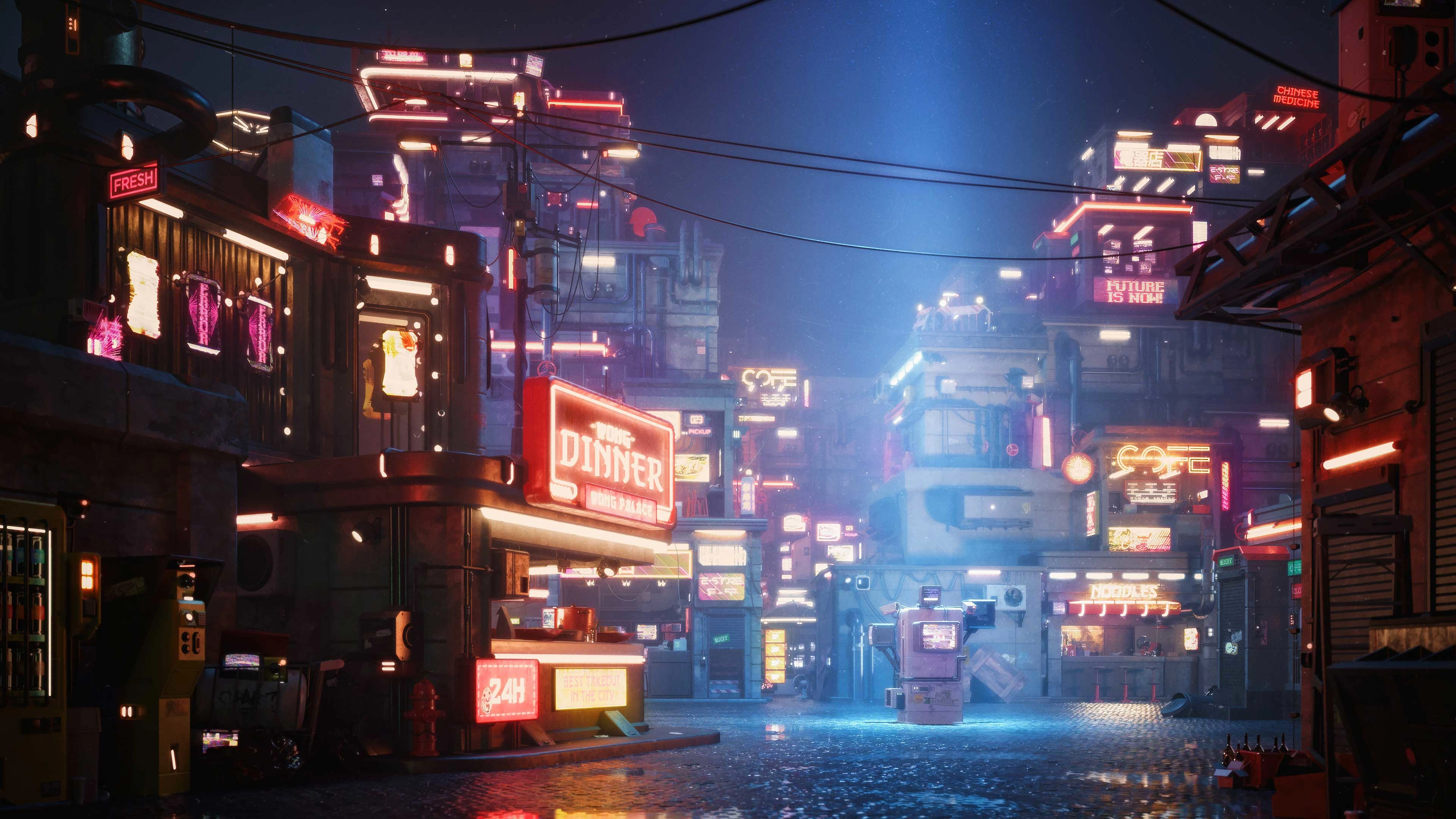 赛博朋克城市街道店铺 KitBash3D Cyber Streets