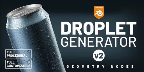 Blender插件水滴生成器，生成物体表面水滴效果